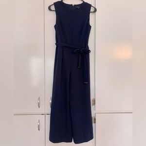 Tommy Hilfiger Navy Blue Cropped Wide Leg Jumpsuit